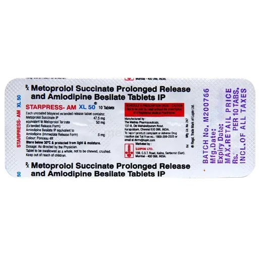 starpress am xl 50mg tablet 10's